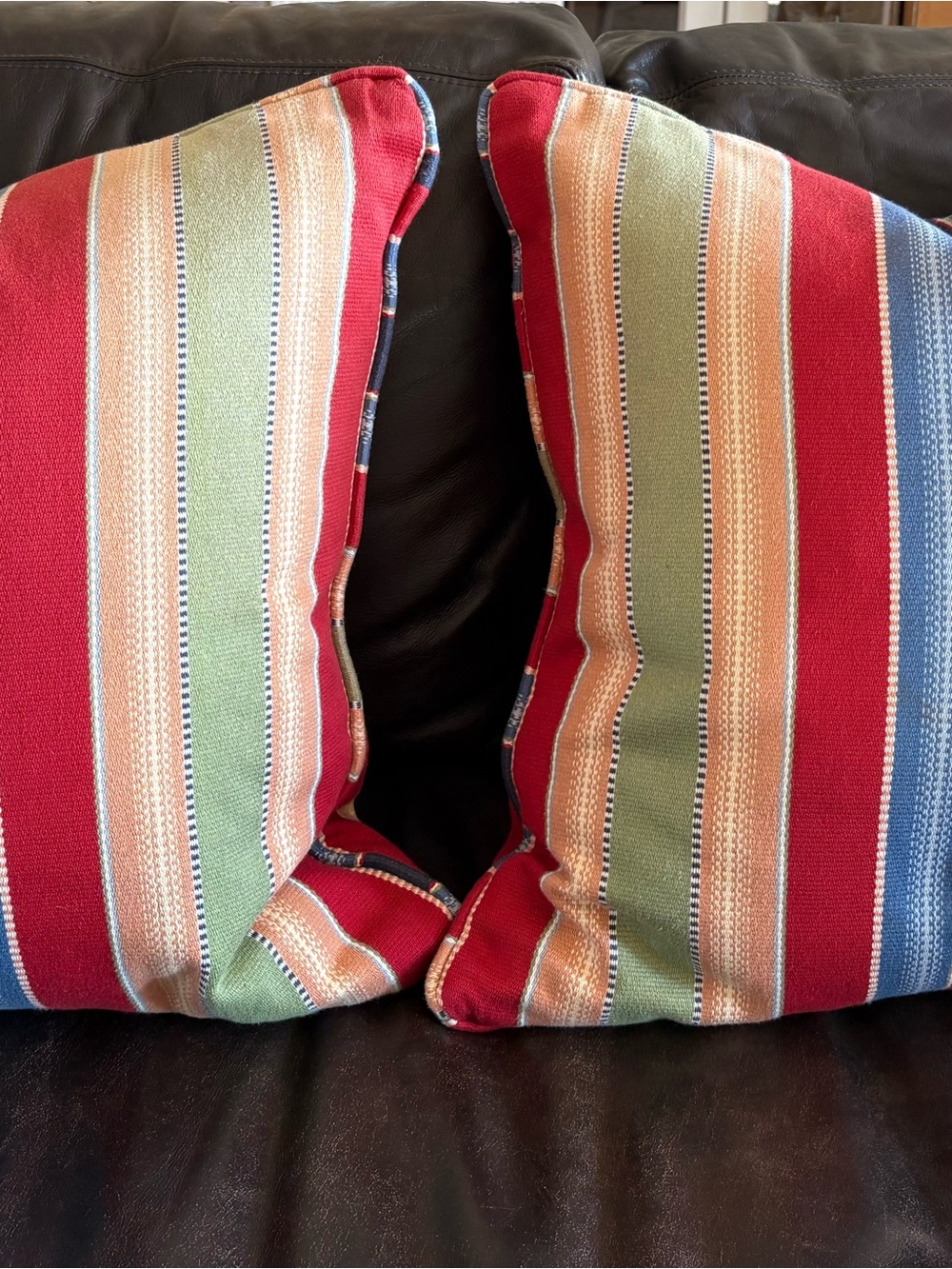 Two Desert-Fiesta themed Striped sofa Throw Pillow Covers
